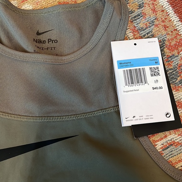 NWT: Nike Pro Sport Bra Medium Army Green - Picture 2 of 3